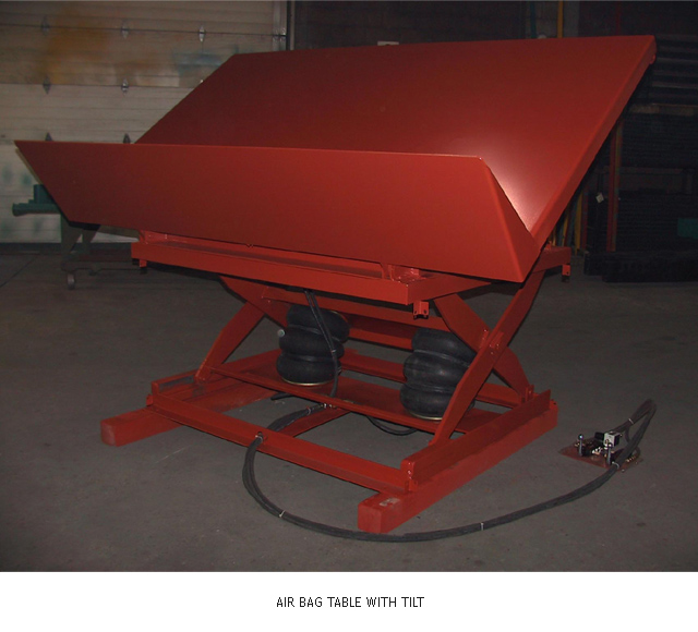 Air Bag Lift Table with Tilt