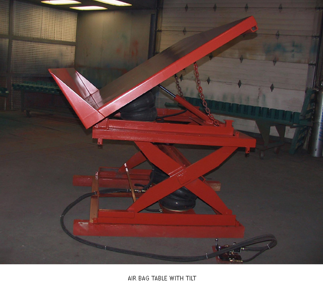 Air Bag Lift Table with Tilt