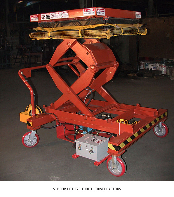 Scissor Lift Table with Swivel Castors