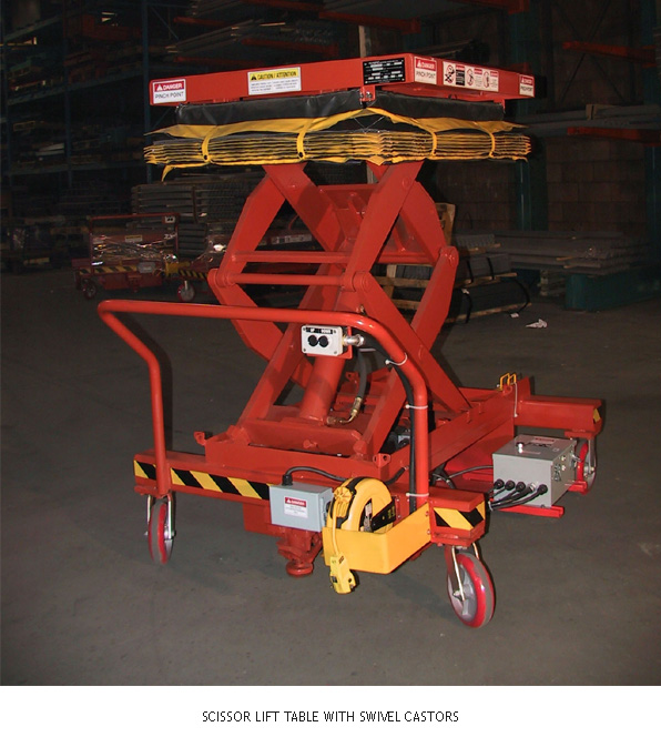 Scissor Lift Table with Swivel Castors