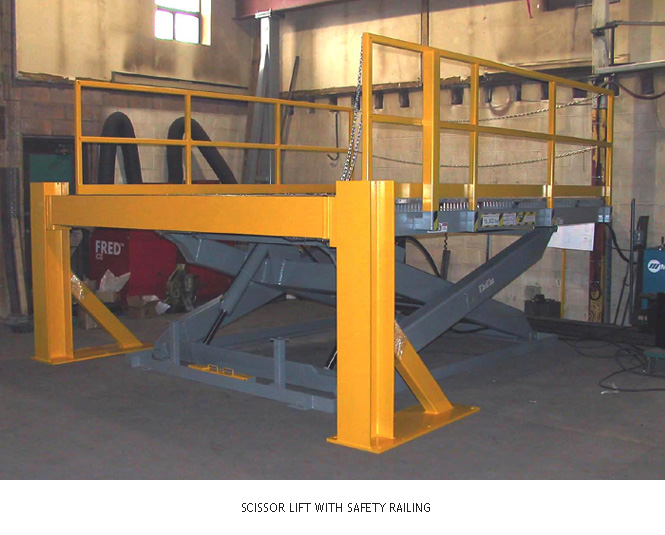 Scissor Lift with Safety Railing