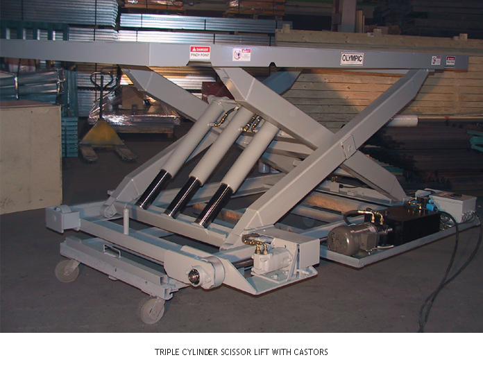 Triple Cylinder Scissor Lift with Castors